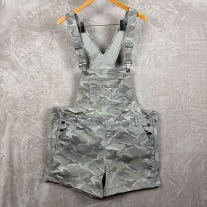 Torrid Womens Green Camo Print Shortall Overalls Plus Size 18 Stretch Utility